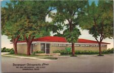 GAINESVILLE, Texas Advertising Postcard DAVENPORT CHIROPRACTIC CLINIC Linen 1957 picture