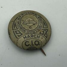 United Auto Workers Union Pinback Button Badge 7/8