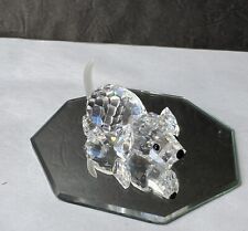 Swarovski Crystal Beagle Dog Playing Puppy Figurine And Mirror Display picture