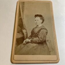 CDV 1871 SAN FRANCISCO CA VICTORIAN LADY SIDE POSE, AMBRO BROACH,BUN HAIR RIBBON picture