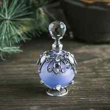 Elegant Vintage Style Purple Empty Glass Perfume Bottle Decorated With Crystals picture