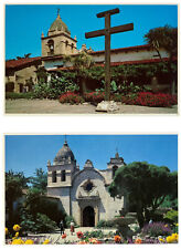 Vtg Ephemera MCM Set Of 2 RPPC Postcards Carmel Mission San Carlos California picture