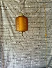 Vintage Amber Glass Hanging Swag Light With Diffuser. Ready To Hang picture