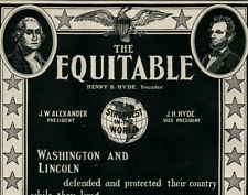 1903 Equitable Life Insurance Washington Lincoln Stars Eagle Crest Print Ad 7753 picture