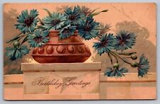 Birthday Greetings Antique Embossed German Postcard Early 1900s picture