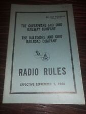1966 C&O/B&O Railroad Company Radio Rules Vintage Railroad Rules 9/1/1966 picture