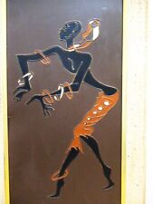 Kitschy African/Jamaican/Haitian Framed Artwork Dancer Vintage Retro  picture