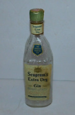 NEAT VINTAGE EMPTY SEAGRAMS EXTRA DRY GIN BOTTLE WITH LABELS picture