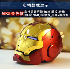 US AUTOKING Iron Man Cosplay MK5 1:1 Helmet Wearable Voice-control Golden Mask  picture