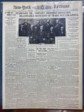 VINTAGE NEWSPAPER HEADLINE US SUPREME COURT DISSOLVES STANDARD OIL MONOPOLY 1911 picture