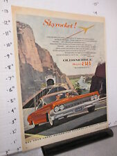 newspaper ad 1960 OLDSMOBILE Super 88 automobile car sky rocket mountain tunnel picture