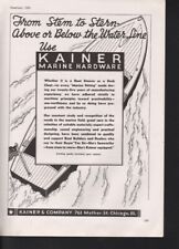 1936 KAINER MARINE HARDWARE BOAT SHIP WOOD STEER DECK 15766 picture