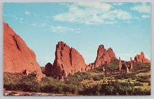 Garden of the Gods Red Rock Formations Colorado Springs Colorado Postcard picture