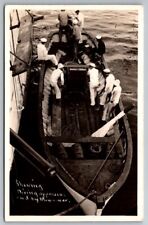 RPPC WWI Sailors Showing Driving Apparatus Gear Used By Men O War Boat Postcard picture
