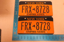 NEW YORK NY LICENSE PLATE PAIR SET TAG EMPIRE STATE #FRX 8728 picture