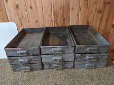 Vintage Heavy Metal Machinist's Tools Tote Carrying Trays, Rustic Décor  picture