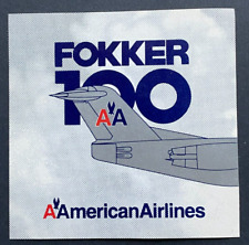American Airlines Fokker 100 Aircraft Tail Sticker picture