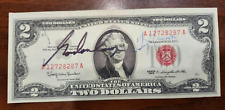 1963 Red Seal $2 Bill with Gordon Cooper & Gus Grissom Signatures - No COA picture