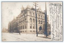 1908 High School Building Pittsburg Pennsylvania PA RPPC Photo Antique Postcard picture