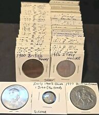 Mixed Lot 88 World Coins 1 Silver 1900-1994 In 2x2 Flips & Box picture