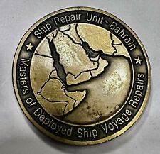 rare military sru ship repair unit of bahrain authentic challenge coin w/coa picture
