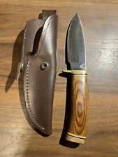 Buck Vanguard 192  Walnut Handle Leather Sheath USA Fixed Blade Knife picture