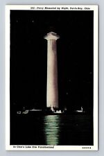 Put-In-Bay OH-Ohio, Perry Memorial By Night, Antique, Vintage Souvenir Postcard picture