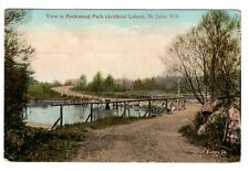 Postcard St. John NB Canada Rockwood Lakes 1914 Antique Bridge Dirt Road picture