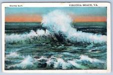 1920's STORMY SURF VIRGINIA BEACH VA VINTAGE POSTCARD picture