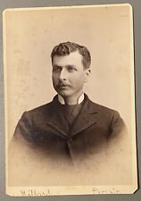 1885 Charlie Bennett Detroit Wolverines MLB Baseball Cabinet Photo Card HOF? picture