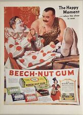 1937 Print Ad Beech-Nut Gum Circus Clown & Strong Man Chew Gum & Laugh picture