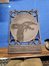 Vintage Wild Turkey Whiskey ‘Beyond Duplication’ Hanging Metal Double Sided Sign picture