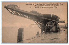 Zeebrugge Belgium Postcard Shelter of Submarine Long The Mole c1910 Antique WW1 picture