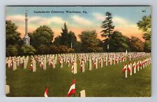 Winchester VA-Virginia, Confederate Cemetery, Antique Vintage Souvenir Postcard picture