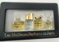 Les Meilleurs Parfums Paris 4 Mini Miniature Perfumes VTG Gift Box 1 EMPTY READ picture