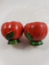 Vintage Japan Tomato Salt Pepper Shakers 1930s MARUHON WARE Collectible picture