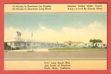 SOUTHLAND MOTEL, 9111 LONG BEACH BLVD., SOUTH GATE, CALIF. -1940s Linen Postcard picture