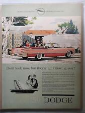 Vintage Original 1959 DODGE CUSTOM EIGHT CONVERTIBLE  AUTOMOBILE Magazine Ad picture