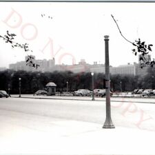 c1940s Chicago, IL Downtown Real Photo Park Skyscrapers Streetlamp Cars Trees C9 picture