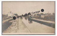 RPPC SCHUYLKILL CANAL Barge SHOEMAKERSVILLE PA Berks County Real Photo Postcard picture