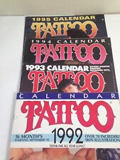 Lot of 4 vtg Tattoo Magazine Calendars years 1992 1993 1994 1995 wall Calendar picture