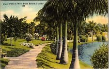 West Palm Beach FL-Florida, Quiet Path, Scenic View, Vintage Postcard picture