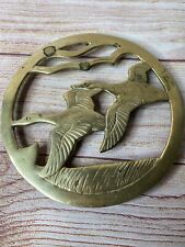 Vintage Brass Flying Geese Trivet Wall Hanging Circle picture
