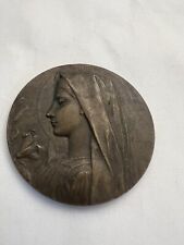 Antique Emile Dropsy (1848-1923) bronze religious Medal - French - signed picture