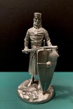 BHA Pewter Metal English Crusader Knight Templar Shield Diorama Mini Figurine picture