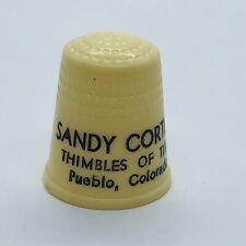 Vtg Plastic Thimble - Sandy Cortese Thimbles of Time Pueblo Colorado picture