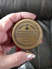Antique Brass Compass with Inspirational Scripture - Religious Gift for Him/Her picture
