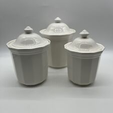 Pfaltzgraff Heritage White Canister Set of 3 With Lids Modern Farmhouse picture