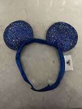 Disney Parks Official Mickey Ears Blue Sparkle Child Adjustable Chin Strap Soft picture