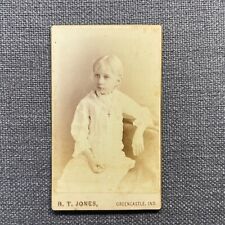 CDV Photo Antique Carte De Visite Portrait Girl in White with Cross Necklace IN picture